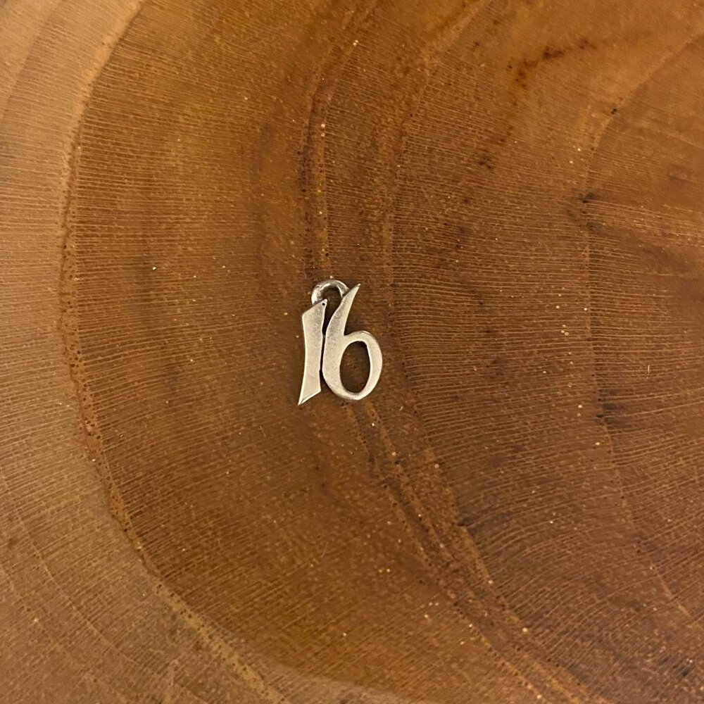 Retired James Avery Script 16 Charm, Sterling Sil… - image 1